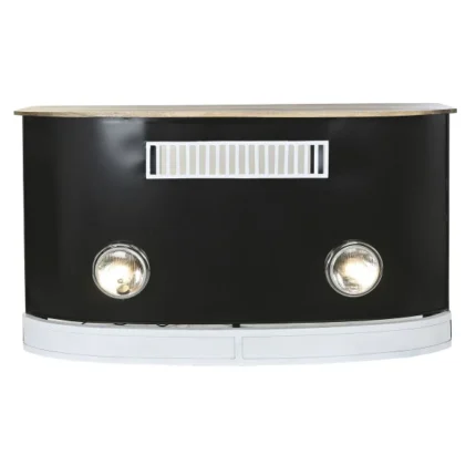 PRITI Bar Counter Design Grille of Old Black Truck with Bright Headlights