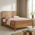 PRITI Bed Frame with Wooden Headboard