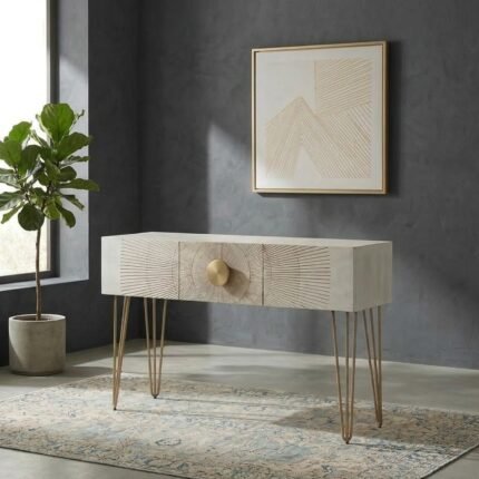 Console in White and Gold Wood – PRITI