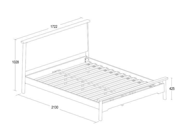 PRITI Hardwood Queen Size Bed Frame