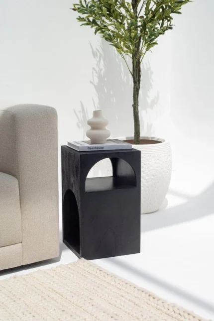 PRITI Black Painted Side Table