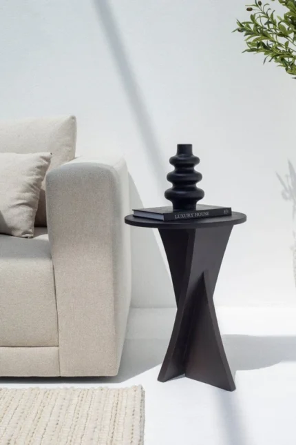 PRITI Black Painted Side Table