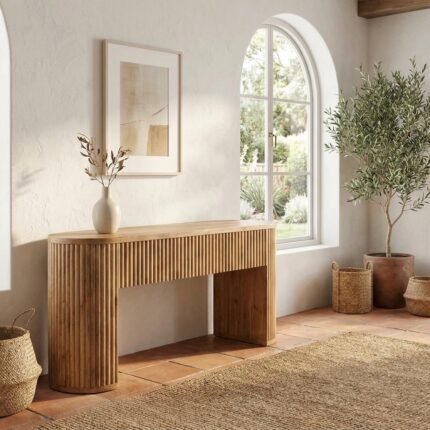 PRITI Wooden Straight Media Unit (Solid Wood )