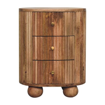 PRITI Ball 3 Drawer Bedside Table