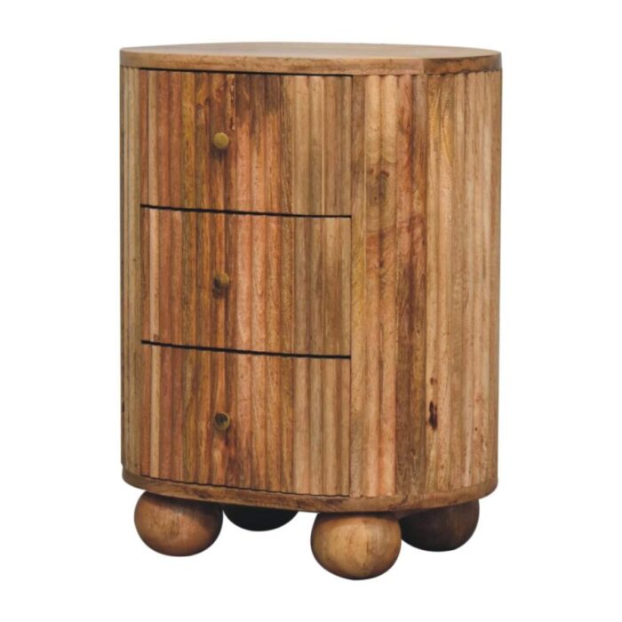 PRITI Ball 3 Drawer Bedside Table