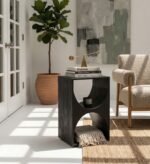PRITI Black Painted Side Table (Solid Wood )