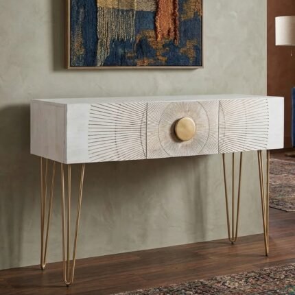 PRITI Console Table in Metal White