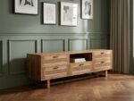 PRITI Entertainment Unit (Solid Wood with cane)