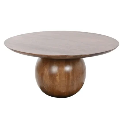 PRITI Round Design Coffee Table in Natural Brown Wood Home Decor