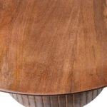 PRITI Coffee Table with Round Brown Wood Top