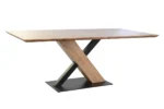 PRITI Industrial Dining Table in Solid Wood and Black Metal