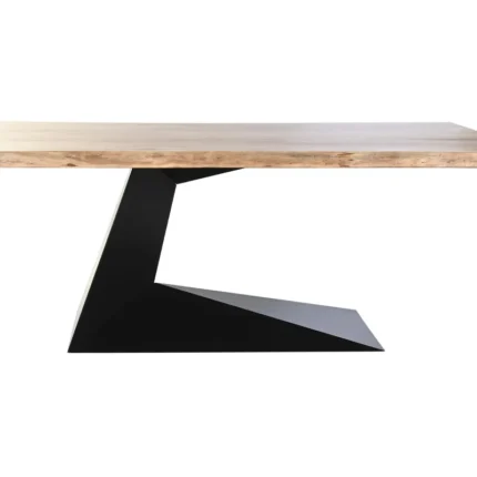 PRITI Rectangular Industrial Dining Table Black Metal