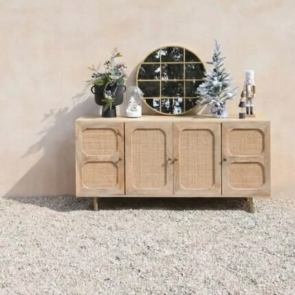 PRITI Buffet Rattan Natural (Solid Wood )