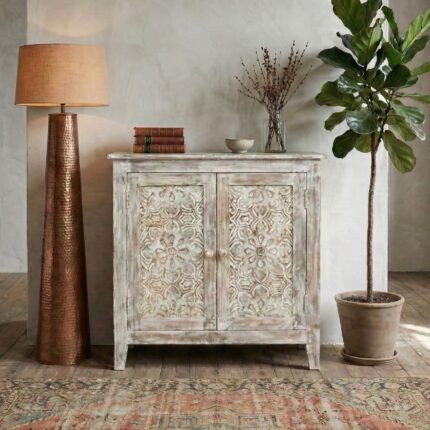 PRITI Handicraft Accent Cabinet (Solid Wood )