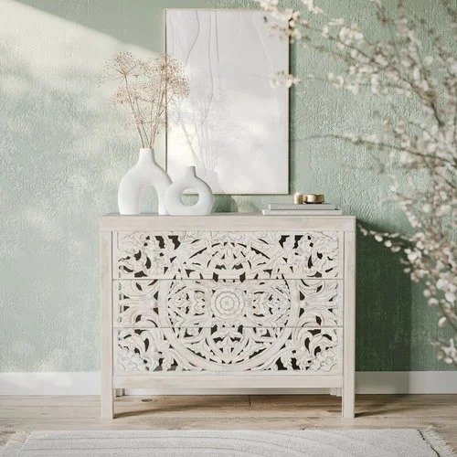 PRITI Handicraft Wooden Accent Chest (Solid Wood) PRITI Handicraft Wooden Accent Chest (Solid Wood)
