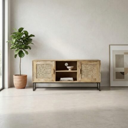 PRITI Wardrobe (Solid Wood with Cane)