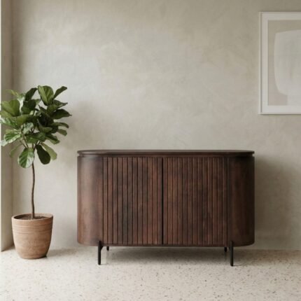 PRITI Sideboard Dark Brown 115 cm (Solid Wood )