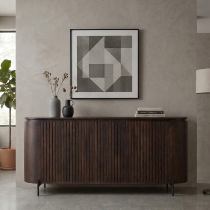 PRITI Sideboard Dark Brown 180 cm (Solid Wood )