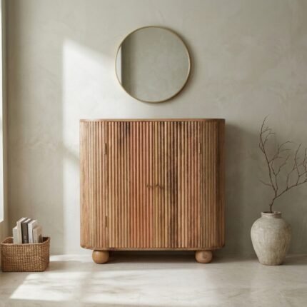 PRITI Wooden Ball Cabinet (Solid Mango Wood)
