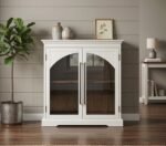 PRITI Wooden Arch 2 Door Accent Cabinet