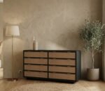 PRITI Chest 8 Drawers Solid Wood with cane