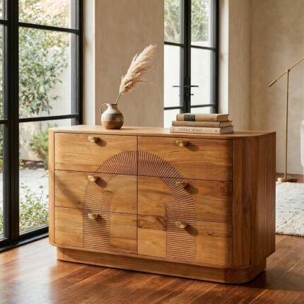 PRITI Chest of Drawers with 6 Drawers (Mango Wood )