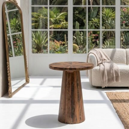 PRITI Wooden Side Table (2 Sizes Solid Wood)