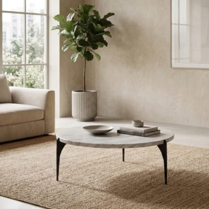 Coffee Table (marble top, Metal Legs) - Priti