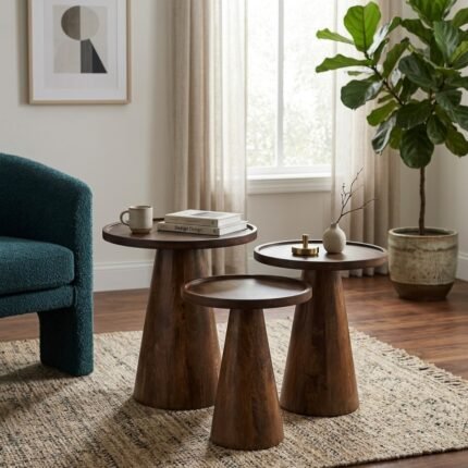 PRITI Bunching Tables Set Of 3 (Solid Wood)