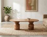 PRITI Contemporary Natural Wood Coffee Table Home Decor