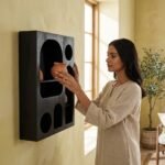 Black Wall Hanging Display Shelves (Black Wood) - PRITI - Image 2