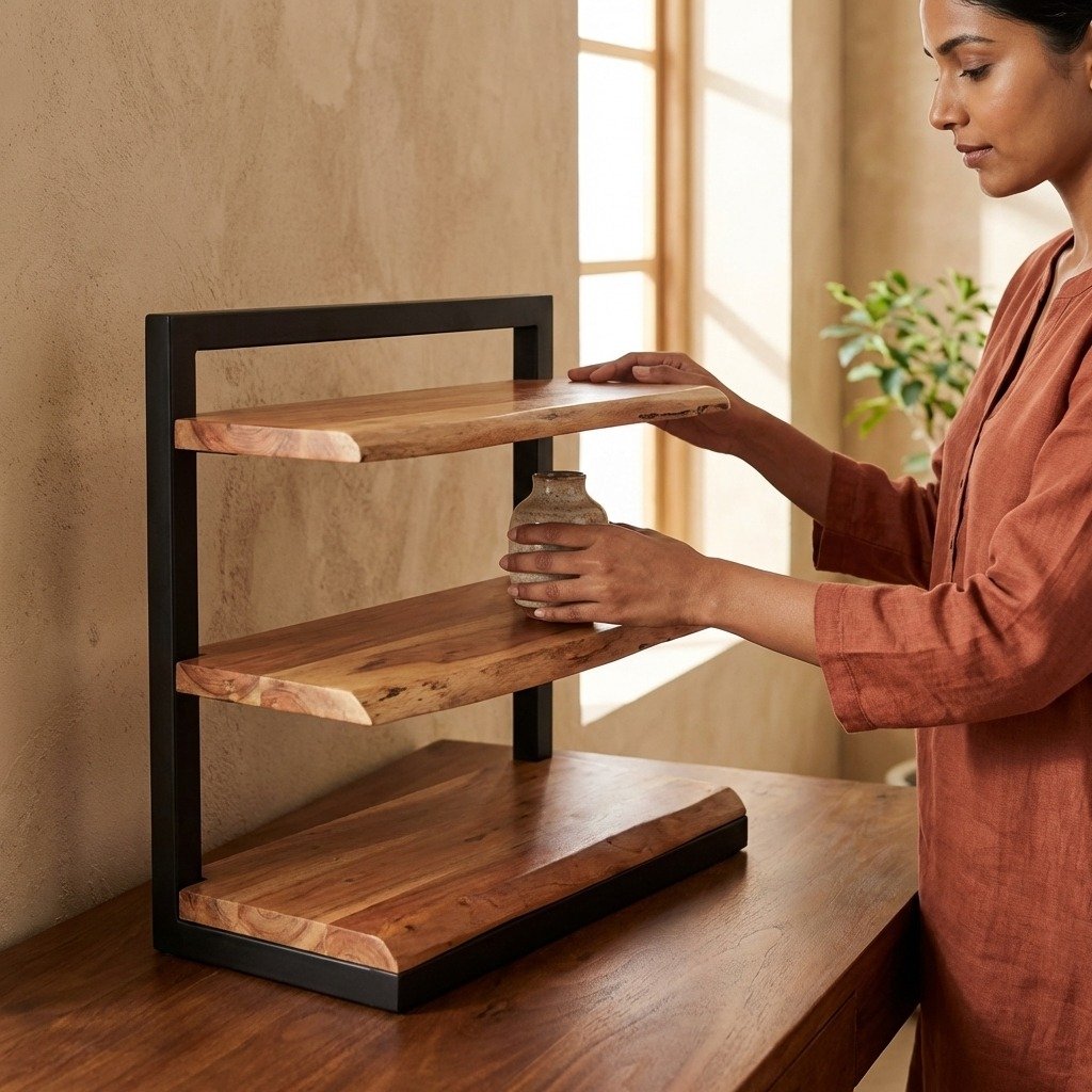 PRITI Edge Small Bookcase (Solid Wood ) PRITI Edge Small Bookcase (Solid Wood )