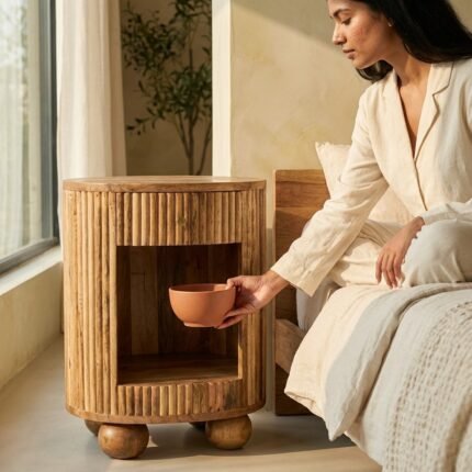 PRITI Ball Open Slot Bedside Table