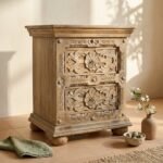 PRITI Handicraft Nightstand House Living Brown Wood - Image 3