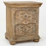 PRITI Handicraft Nightstand House Living Brown Wood