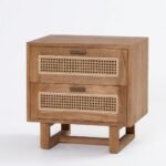 PRITI Bedside Table (Wood with Cane )