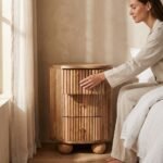 PRITI Wooden Ball 3 Drawer Bedside Table (Solid Wood ) - Image 2