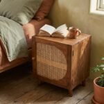 PRITI Wooden Bedside Table (Wood with cane ) - Image 2