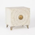 Small side table in White and Gold Wood - PRITI