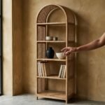 PRITI Open Bookcase (Solid Wood with Cane ) - Image 3