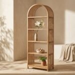 PRITI Open Bookcase (Solid Wood with Cane )