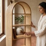 PRITI Open Bookcase (Solid Wood with Cane ) - Image 2