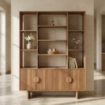 PRITI Wooden 4-Door Bookcase (Sisam Wood )