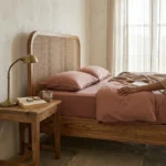 PRITI Bed Frame with Wooden Headboard