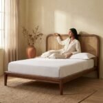 King Size Bed Frame Natural Rattan - PRITI - Image 2