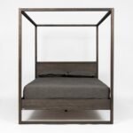 PRITI 4-Poster Bed (Black Solid Wood)