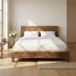 PRITI Bed Made of Hand-carved Solid Wood