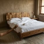 PRITI Vintage Bed (Sisam Wood with cane ) - Image 3