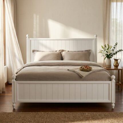 PRITI White Spruce Bed with Slatted Base