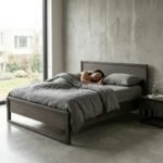 PRITI Wooden Bed (Black Solid Wood )